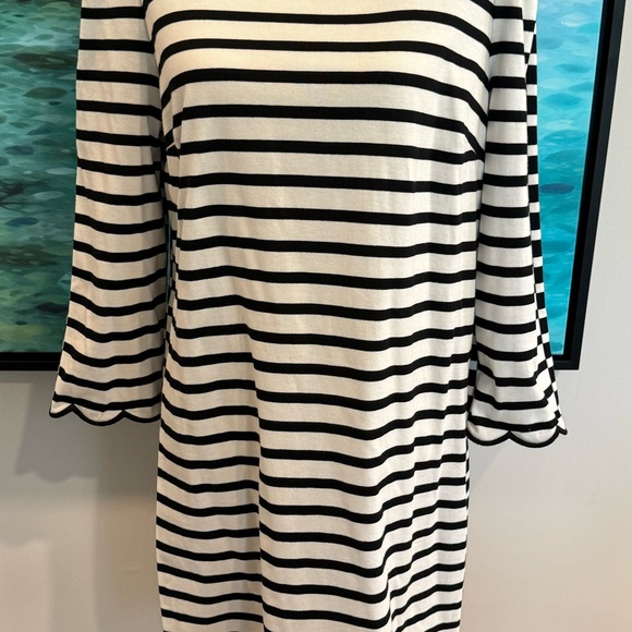NWT Kate Spade Sailing Stripe Scallop Dress Size L - Picture 2 of 12